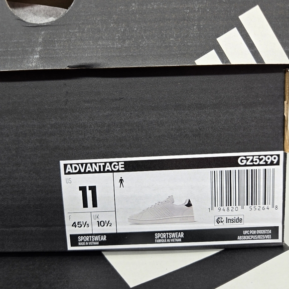 New Adidas Advantage \'White Legend Ink\' Men\'s Tennis Shoes Size 11